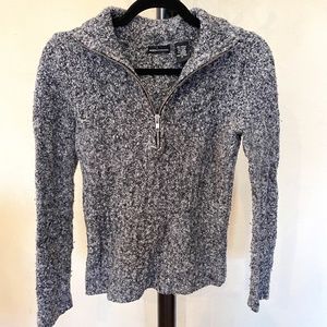 Slim Fit Pull Over Half Zip Turtleneck Boucle Sweater